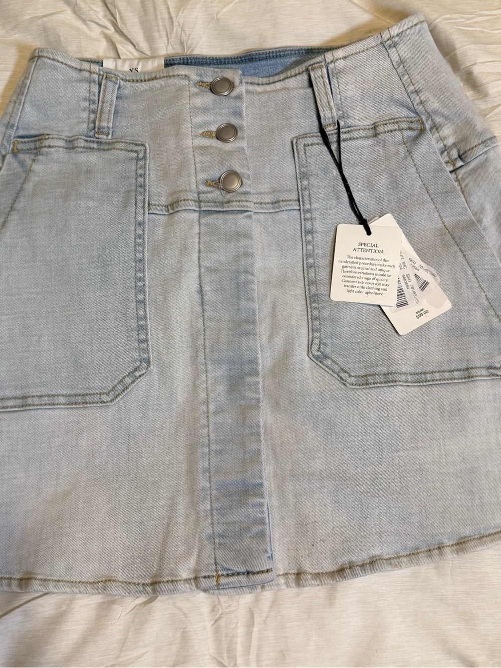 A loves A high rise a line skirt - Light Wash Denim Button-Front Skirt